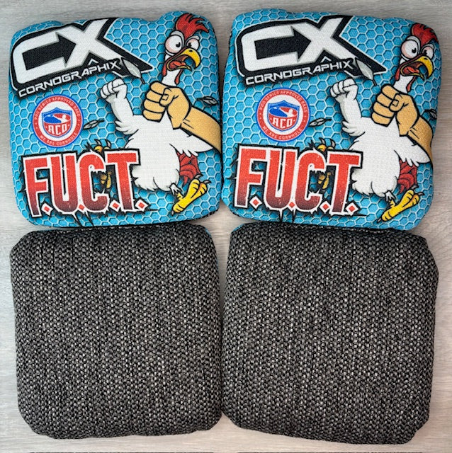 F.U.C.T. Chicken Teal Tournament-Spec Cornhole Bags