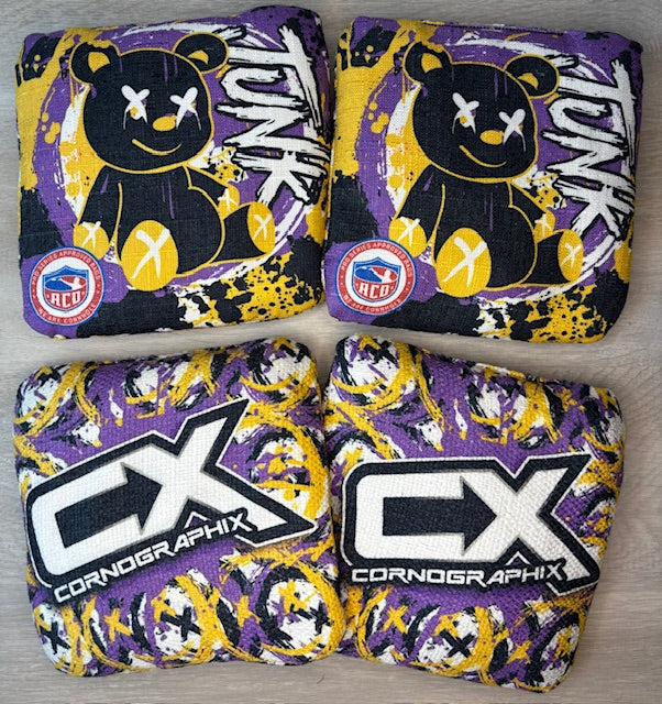 JuNK “Bad Teddy” ACO Stamped Cornhole Bags