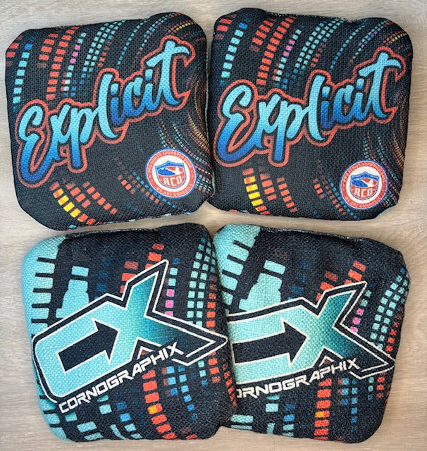 Explicit "Techno" ACO Stamped Cornhole Bags