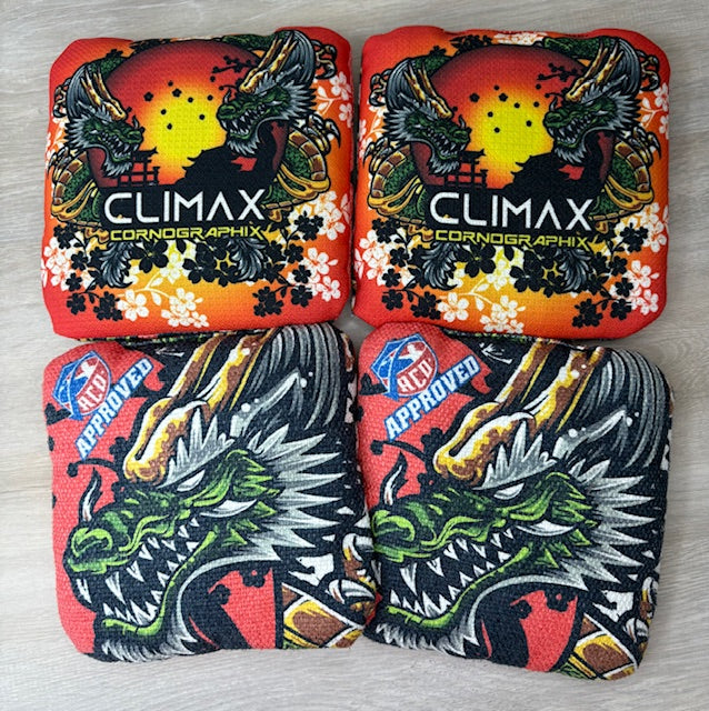 Climax "Red Dragon" ACO Stamped Cornhole Bags