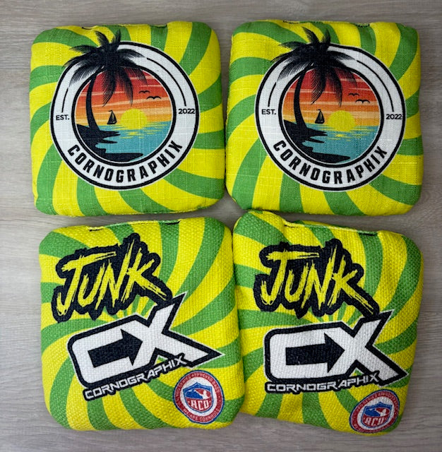 JuNK “Beachside Yellow” ACO Stamped Cornhole Bags