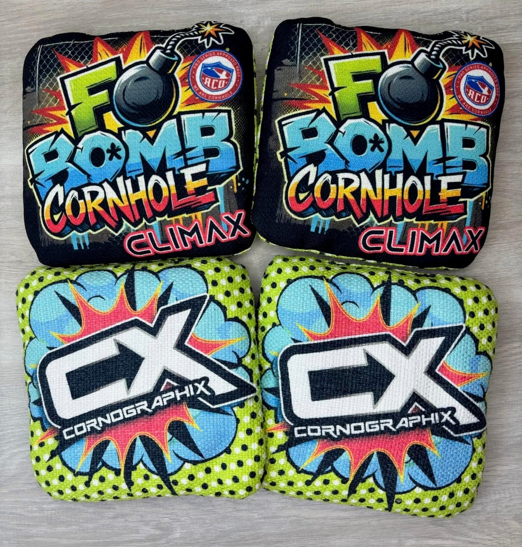 Climax "F Bomb" ACO Stamped Cornhole Bags