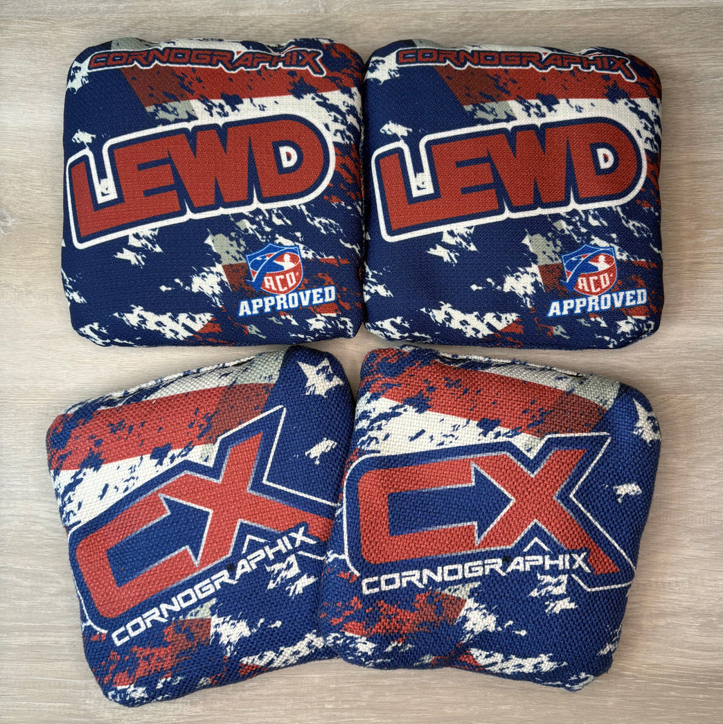 Lewd "USA" ACO Stamped Cornhole Bags