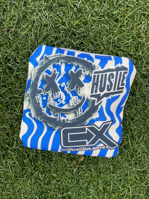 Hustle "Smile Pop" Blue Cornhole Bags