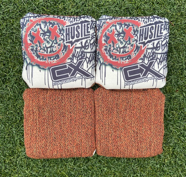 Hustle "Smile Pop" Red Cornhole Bags