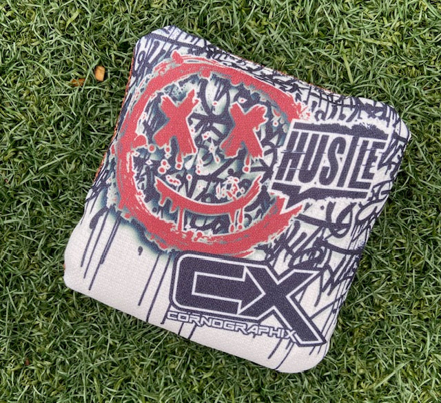 Hustle "Smile Pop" Red Cornhole Bags