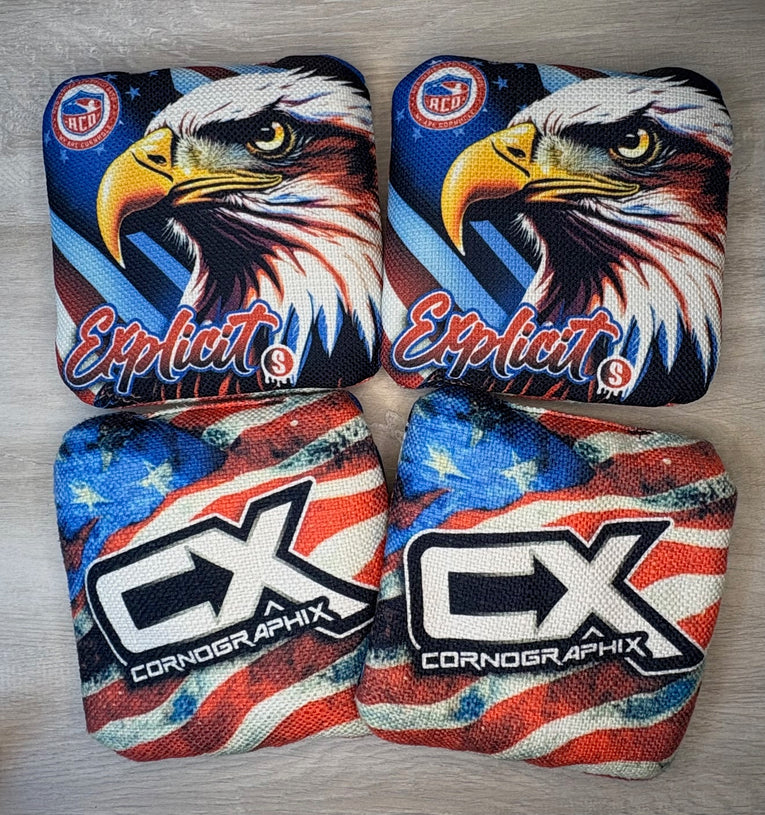 Explicit "Liberty" ACO Stamped Cornhole Bags